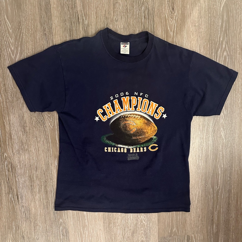 VTG Navy Chicago Bears 2006 NFC Champions T-Shirt